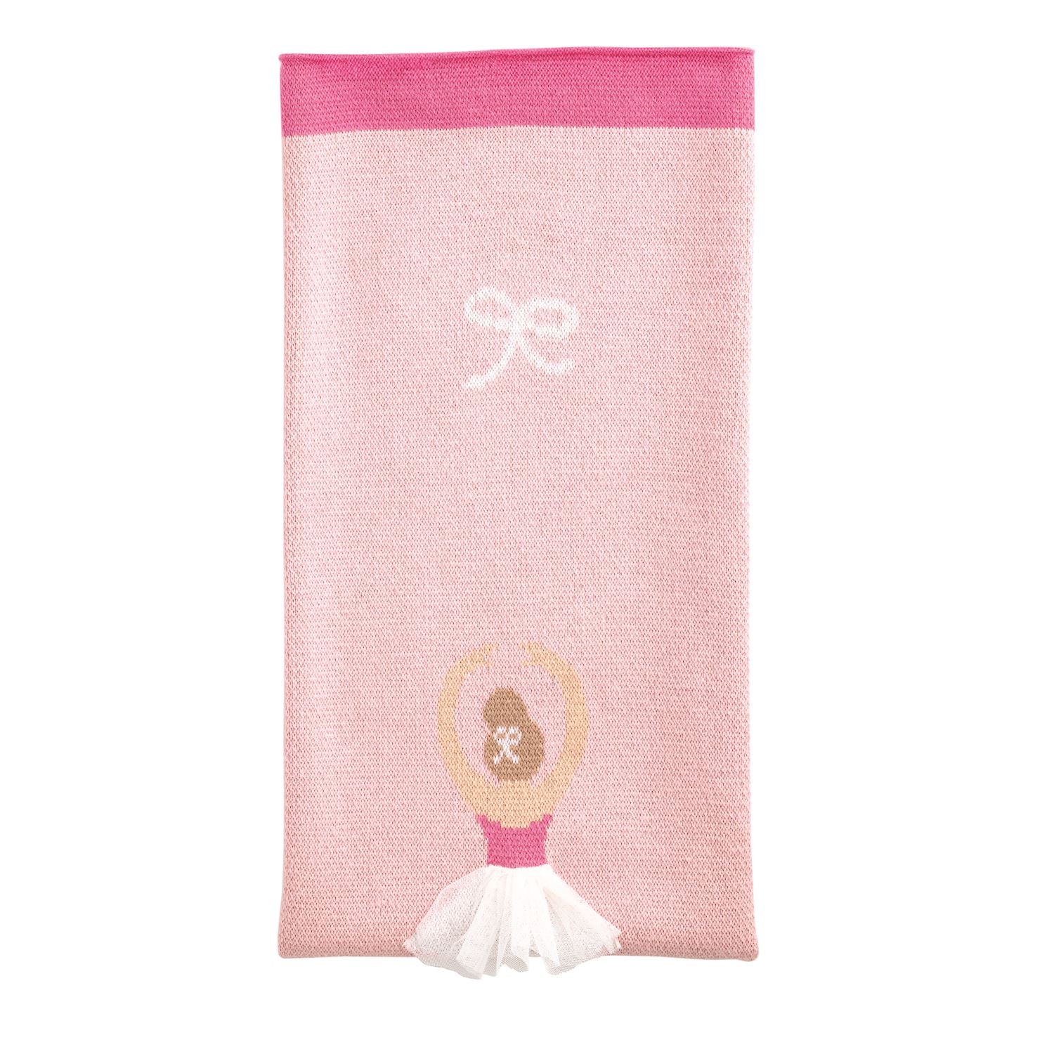 Mud Pie Pink Ballerina Knit Blanket-MUD PIE-Little Giant Kidz