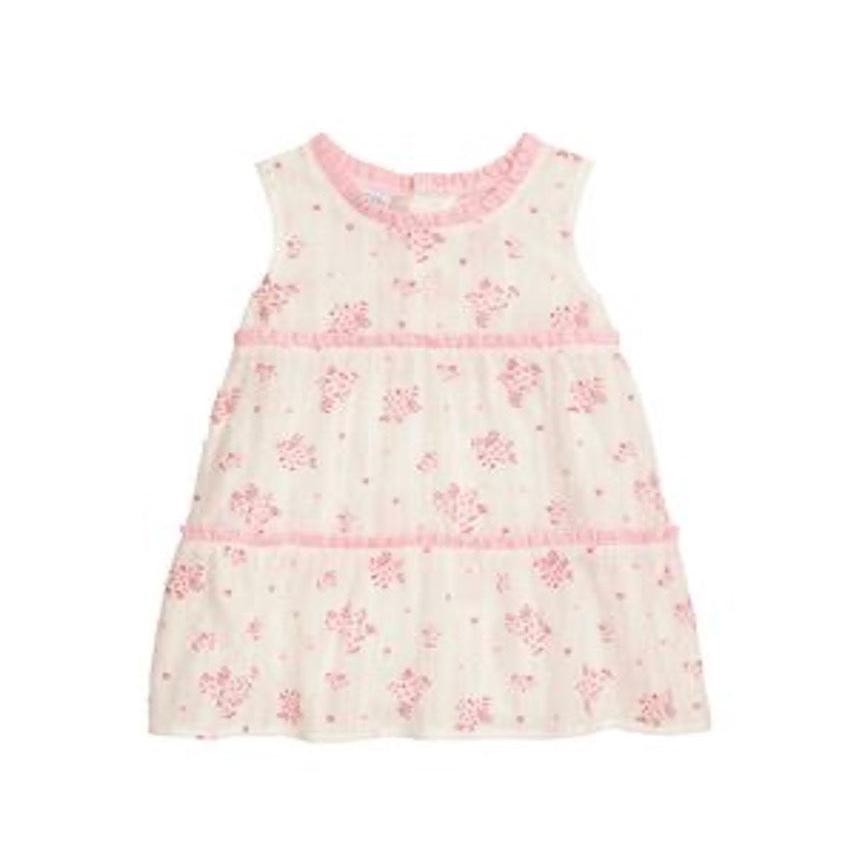 Mud Pie Pink Blossom Tiered Dress-MUD PIE-Little Giant Kidz