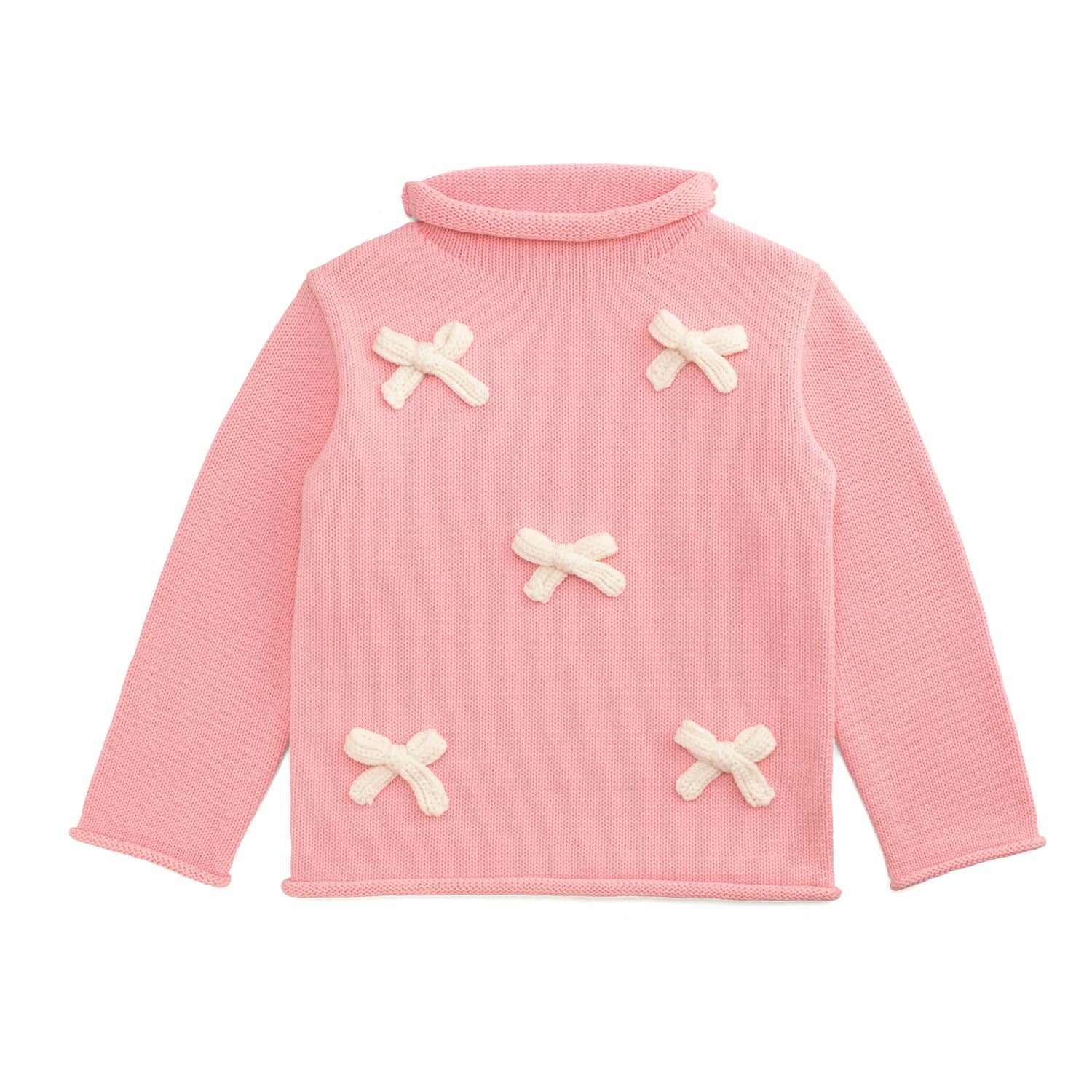 Mud Pie Pink Bow Rollneck Sweater-MUD PIE-Little Giant Kidz