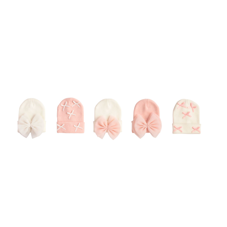 Mud Pie Pink & White Bow Hats-MUD PIE-Little Giant Kidz