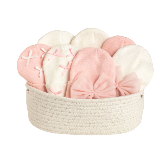 Mud Pie Pink & White Bow Hats-MUD PIE-Little Giant Kidz