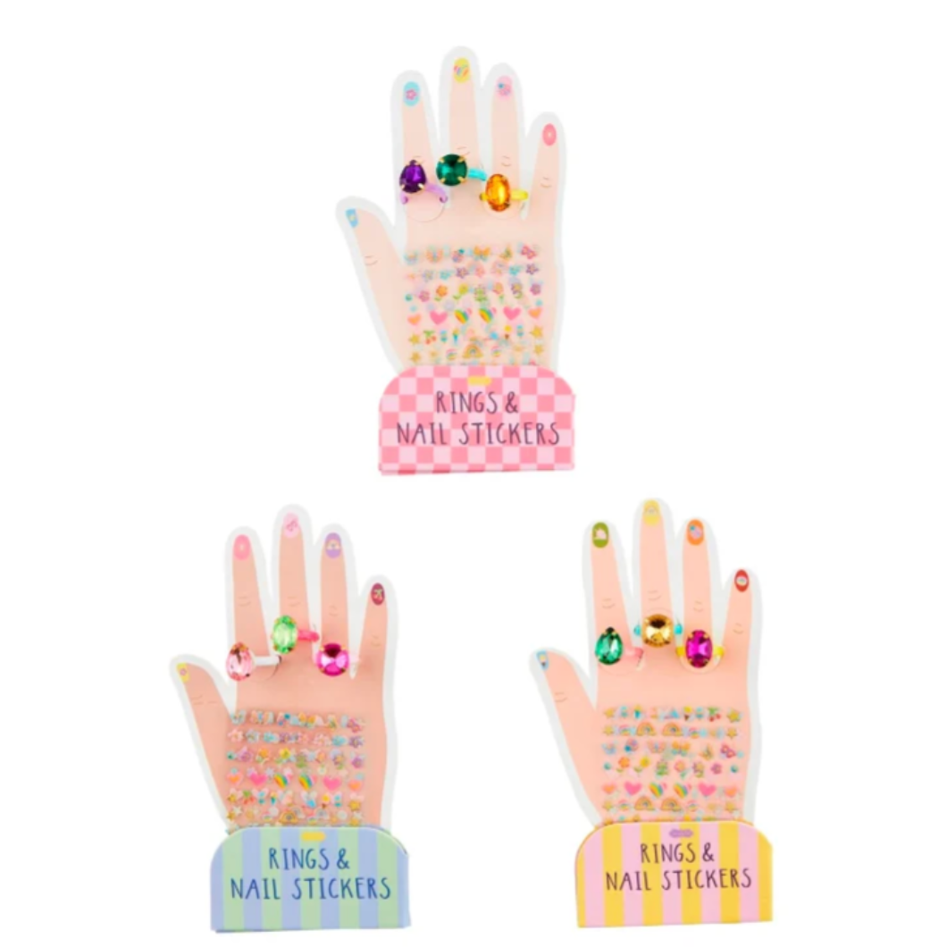 Mud Pie Ring & Nail Sticker Sets- Assorted-MUD PIE-Little Giant Kidz