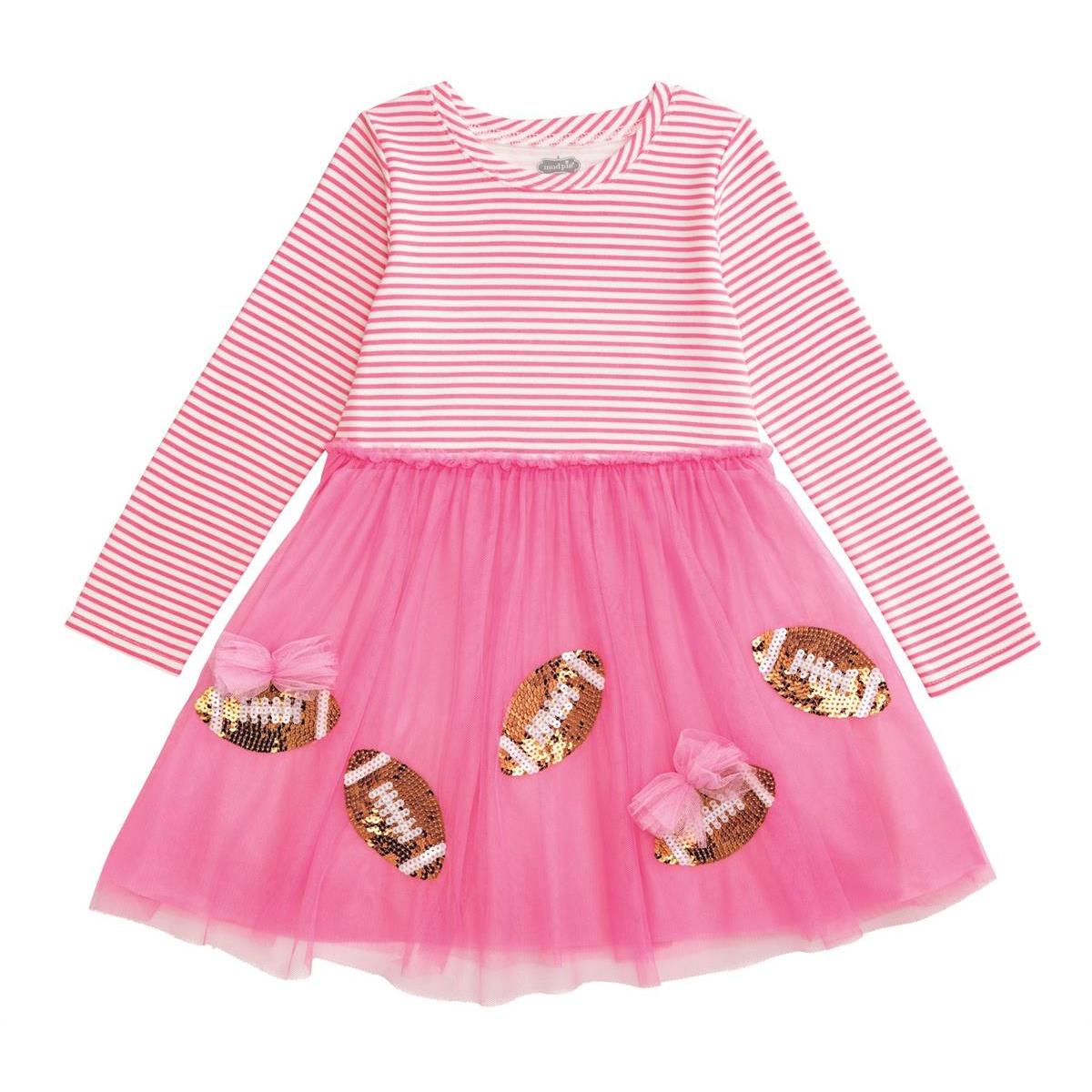 Mud Pie Sequin Football Tutu Dress Large (4-5T)