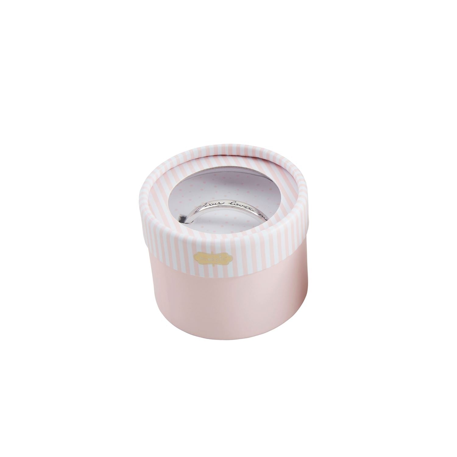 Mud Pie Silver Jesus Loves Me Cuff-MUD PIE-Little Giant Kidz