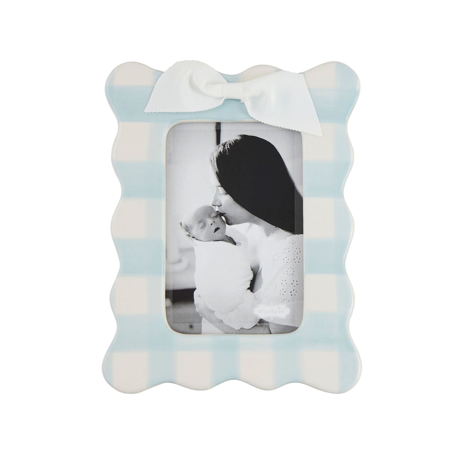 Mud Pie Vertical Blue Bow Picture Frame-MUD PIE-Little Giant Kidz