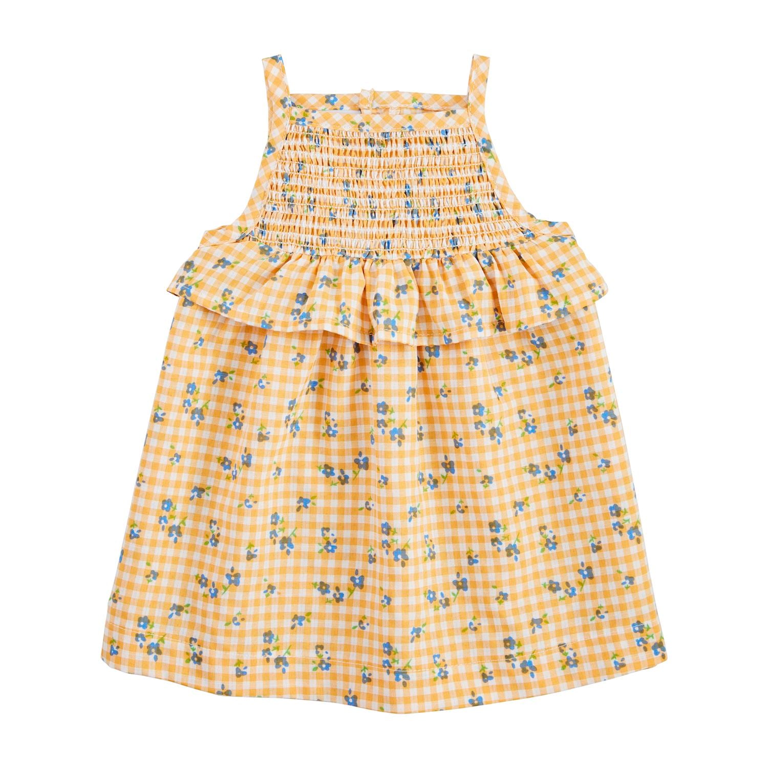 Mud Pie Yellow Gingham Smocked Dress 3-6M Mud Pie Yellow Gingham Smocked Dress 3-6M