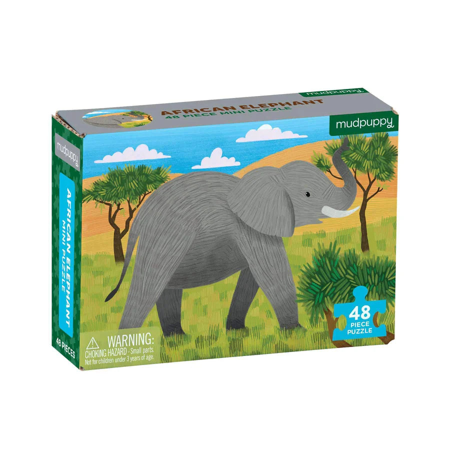 Mudpuppy 48 Piece Mini Puzzle - African Elephant-MUDPUPPY-Little Giant Kidz