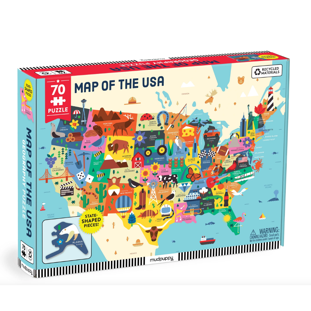Mudpuppy Map USA Puzzle-MUDPUPPY-Little Giant Kidz