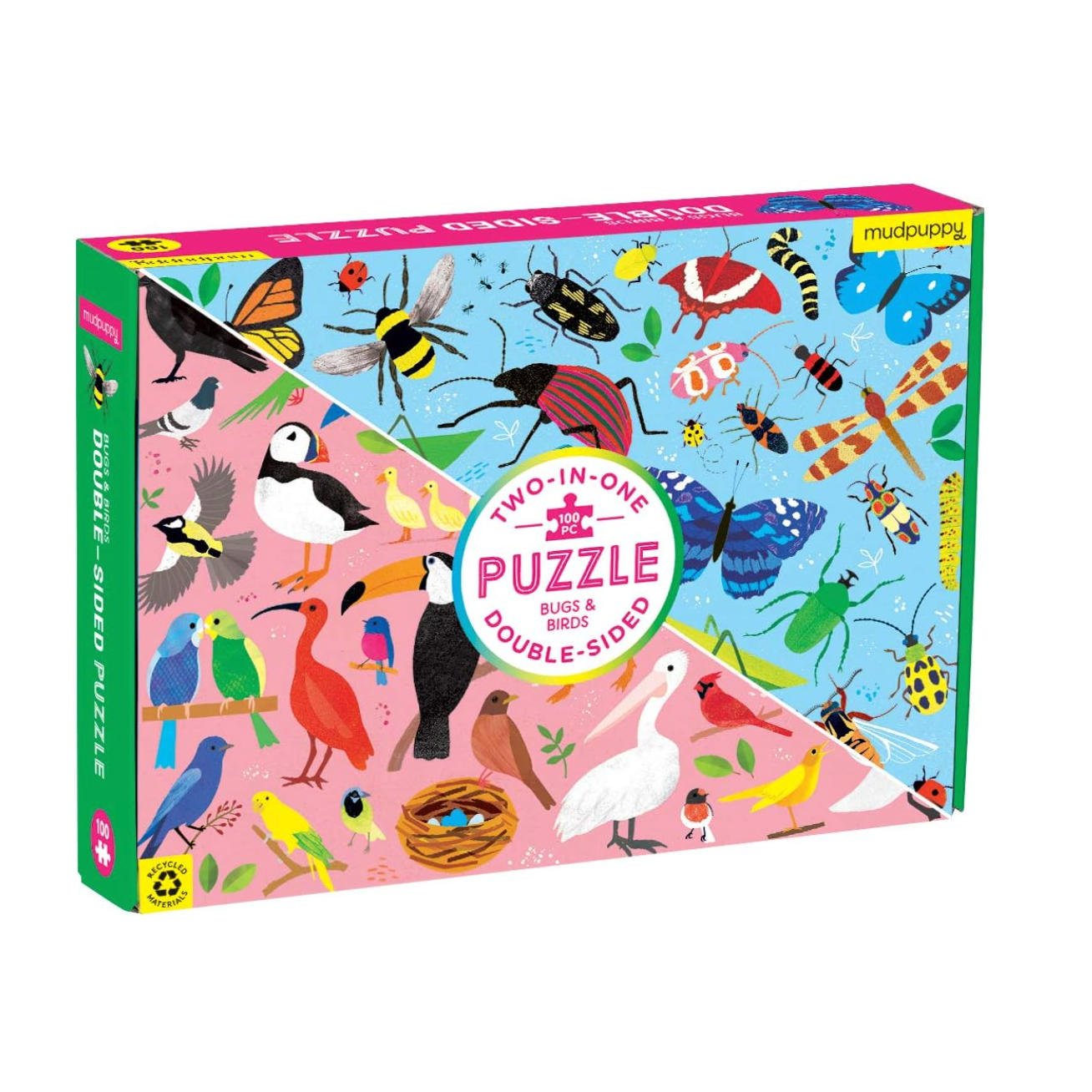 Mudpuppy Two in One - Bugs & Birds Puzzle-MUDPUPPY-Little Giant Kidz