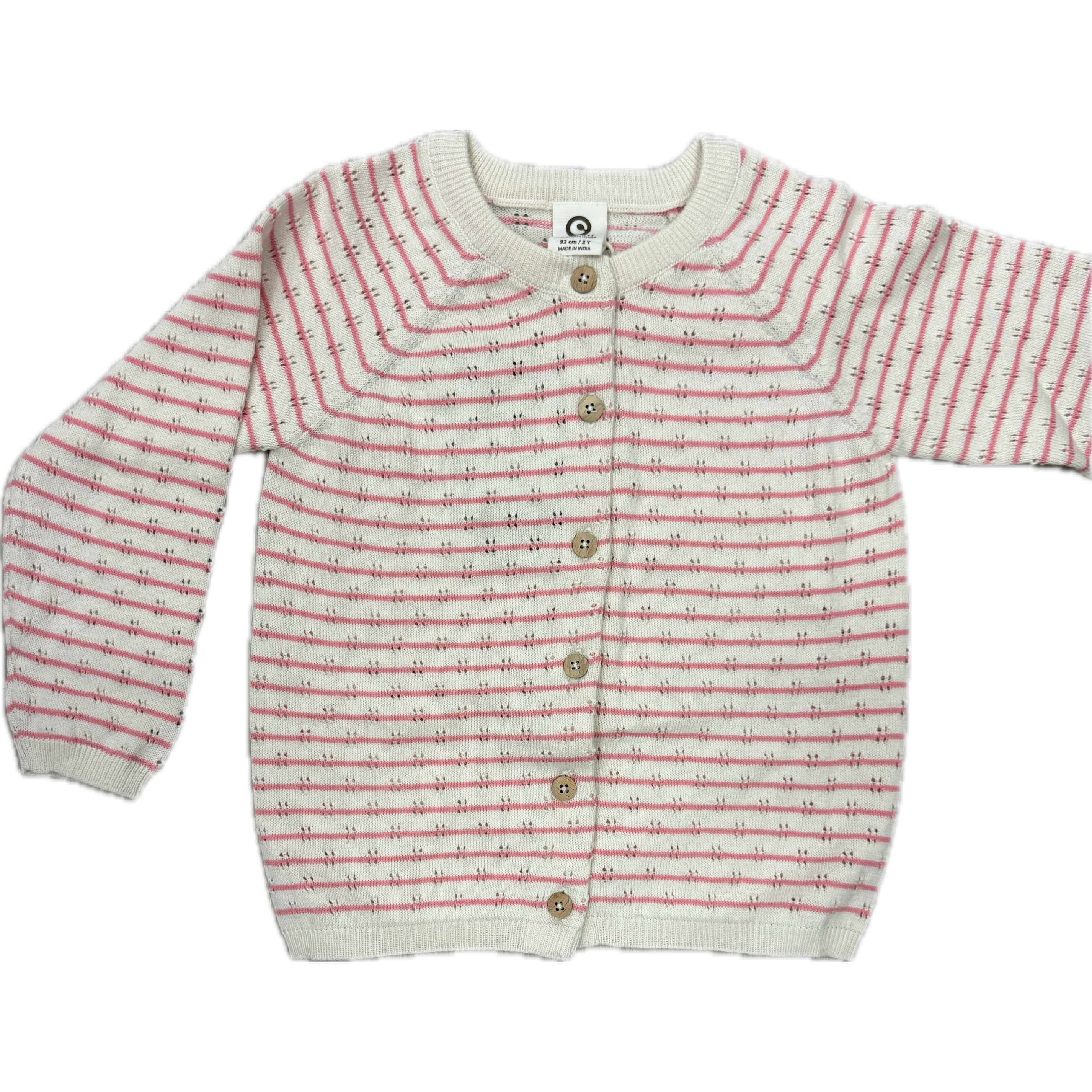 Müsli Girl Knit Stripe Cardigan-Müsli Green Cotton Group-Little Giant Kidz