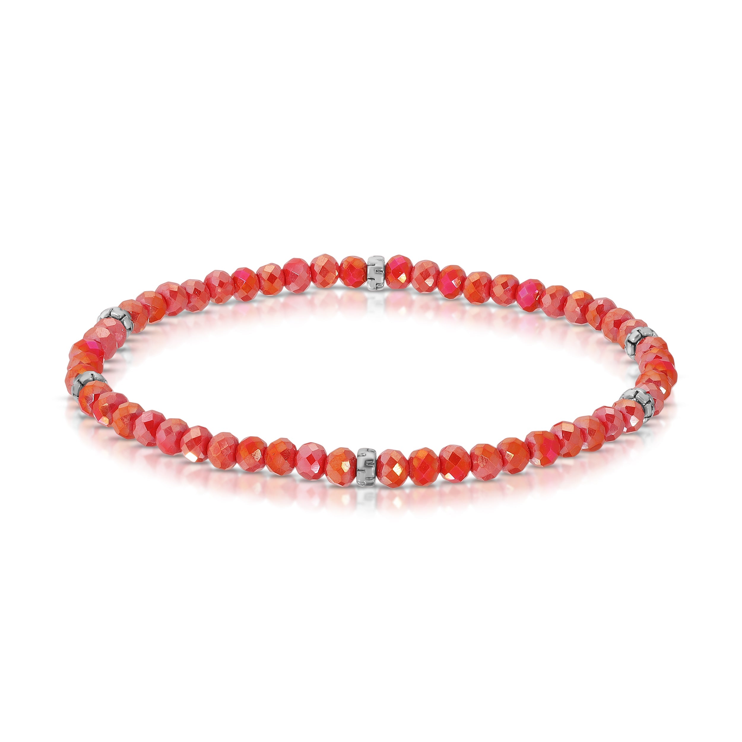 My FUN Colors Mini Crystal Bracelet Bright Coral / Silver Accent-My FUN Colors-Little Giant Kidz