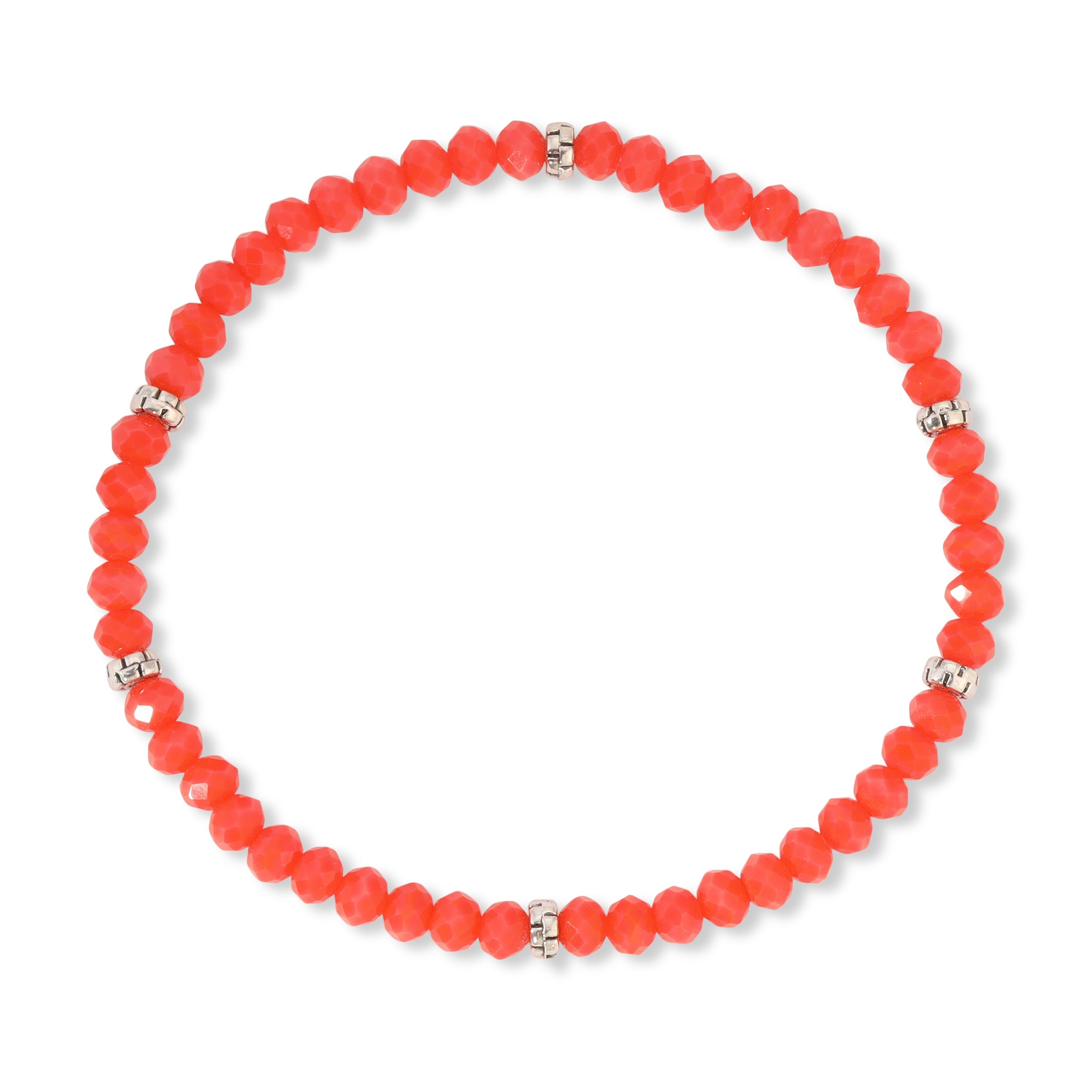 My FUN Colors Mini Crystal Bracelet Coral / Silver Accent-My FUN Colors-Little Giant Kidz