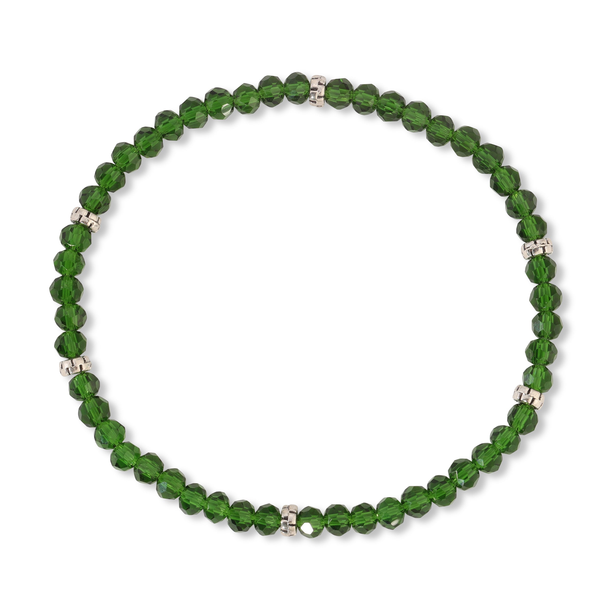 My FUN Colors Mini Crystal Bracelet Forest Green/Emerald Crystal / Silver Accent-My FUN Colors-Little Giant Kidz