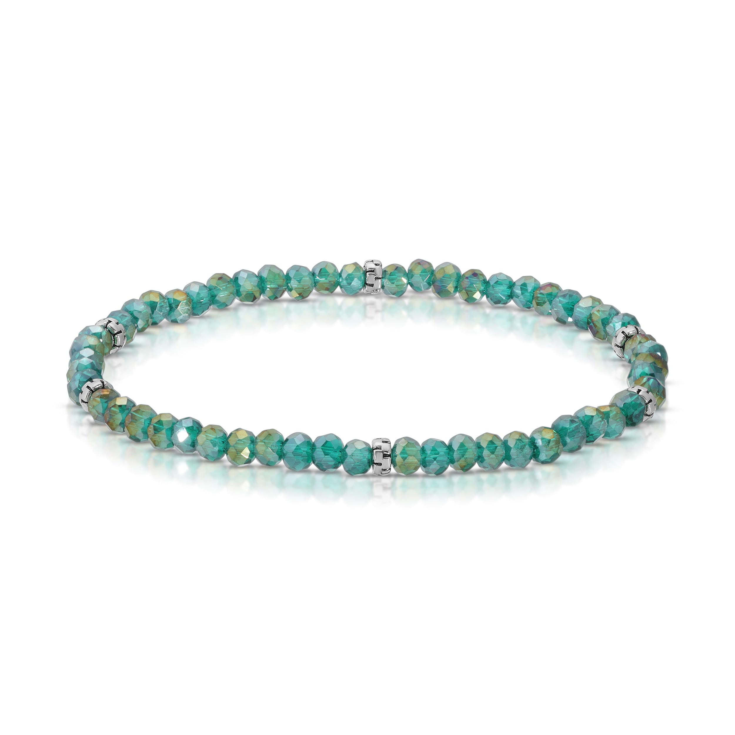 My FUN Colors Mini Crystal Bracelet Teal Gold AB / Silver Accent-My FUN Colors-Little Giant Kidz
