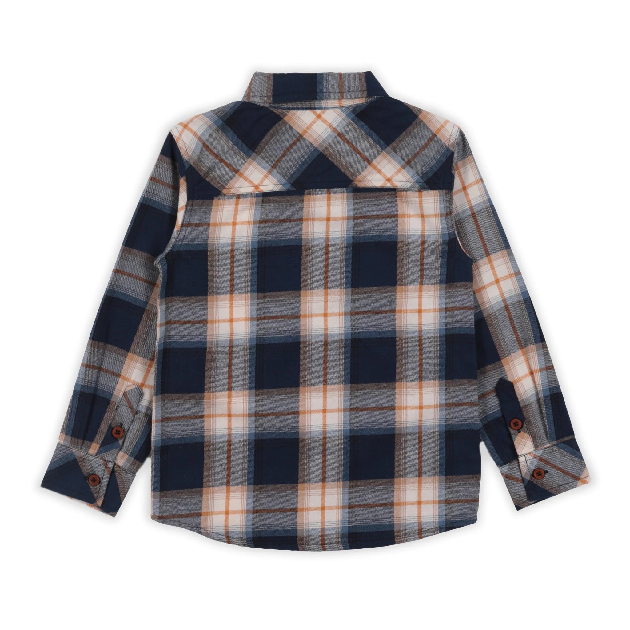 NANÖ Ivory & Navy Plaid Shirt-NORUK-Little Giant Kidz