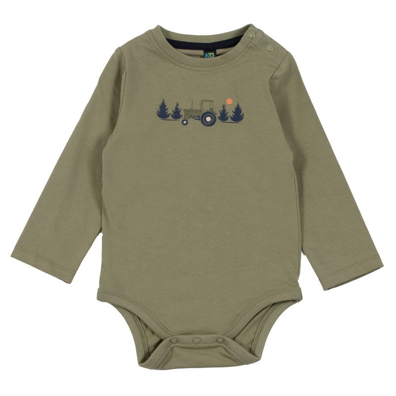 NANÖ Long Sleeve Bodysuit Placement- Olive-NORUK-Little Giant Kidz