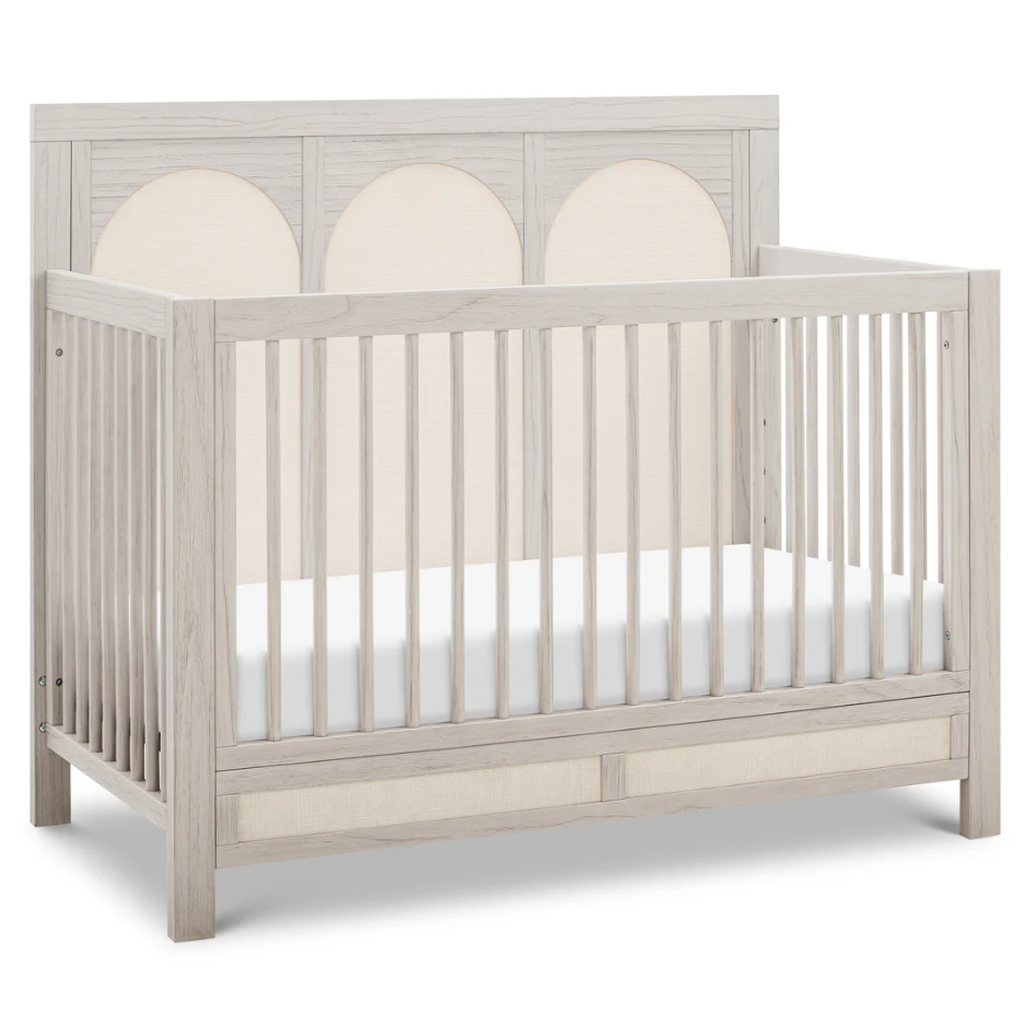 Namesake Eloise 4-in-1 Convertible Crib - White Driftwood and Performance Pearl Eco-Weave-NAMESAKE-Little Giant Kidz