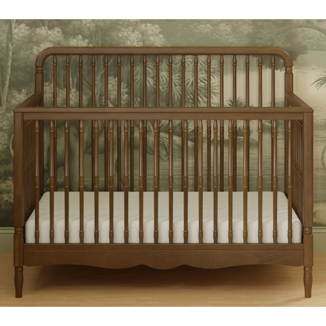 Namesake Liberty 4-in-1 Convertible Spindle Crib- Natural Walnut-NAMESAKE-Little Giant Kidz