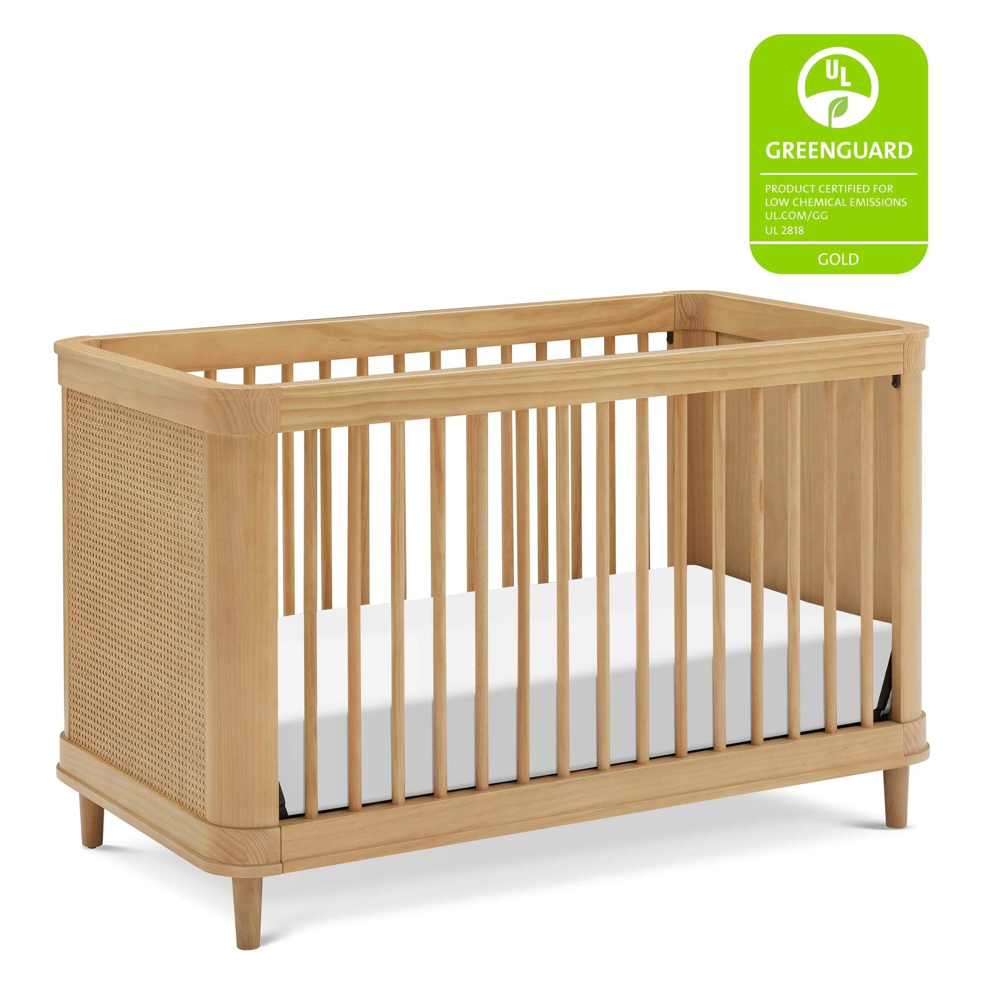 Namesake Marin with Cane 3-in-1 Convertible Crib - Honey & Honey Cane-NAMESAKE-Little Giant Kidz
