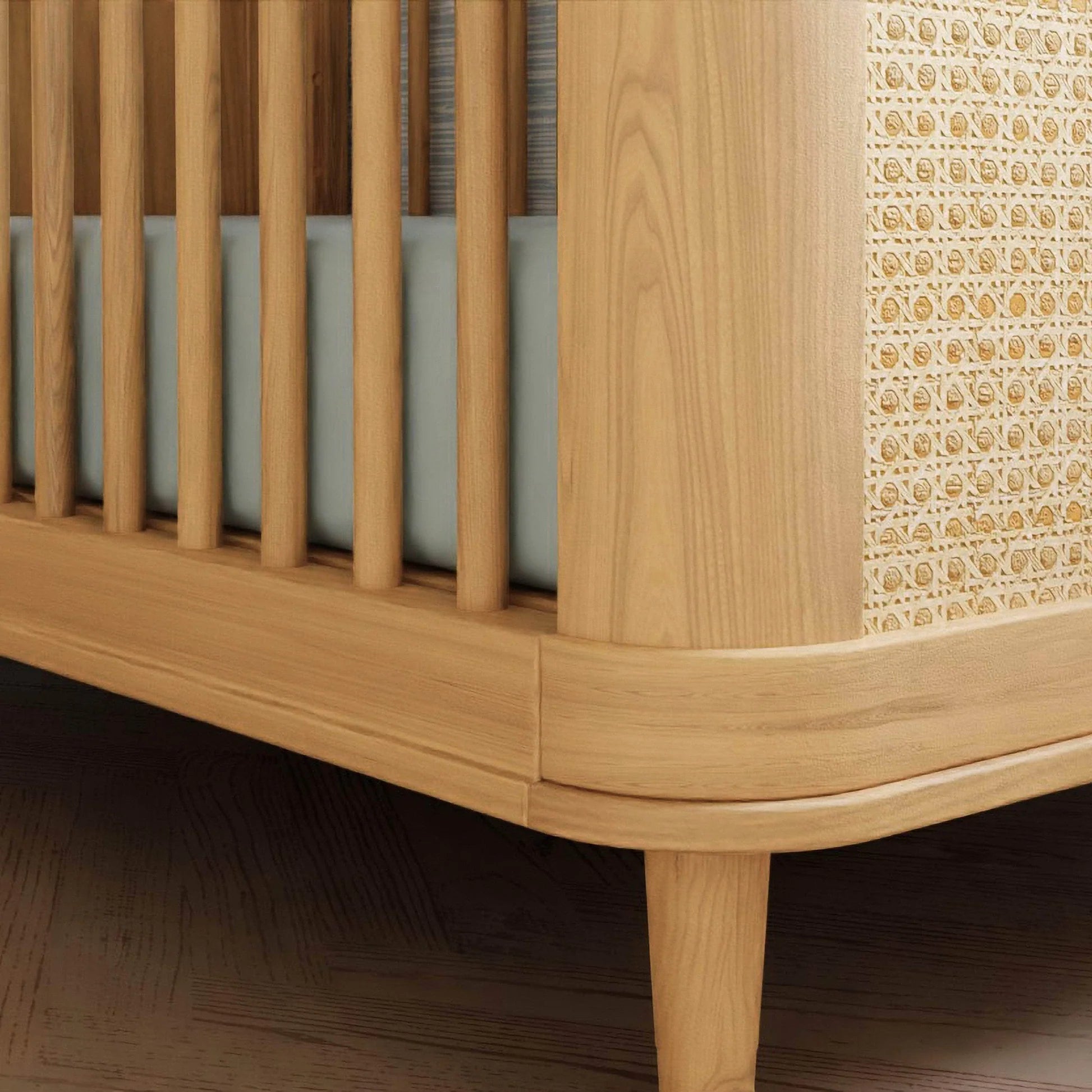 Namesake Marin with Cane 3-in-1 Convertible Crib - Honey & Honey Cane-NAMESAKE-Little Giant Kidz