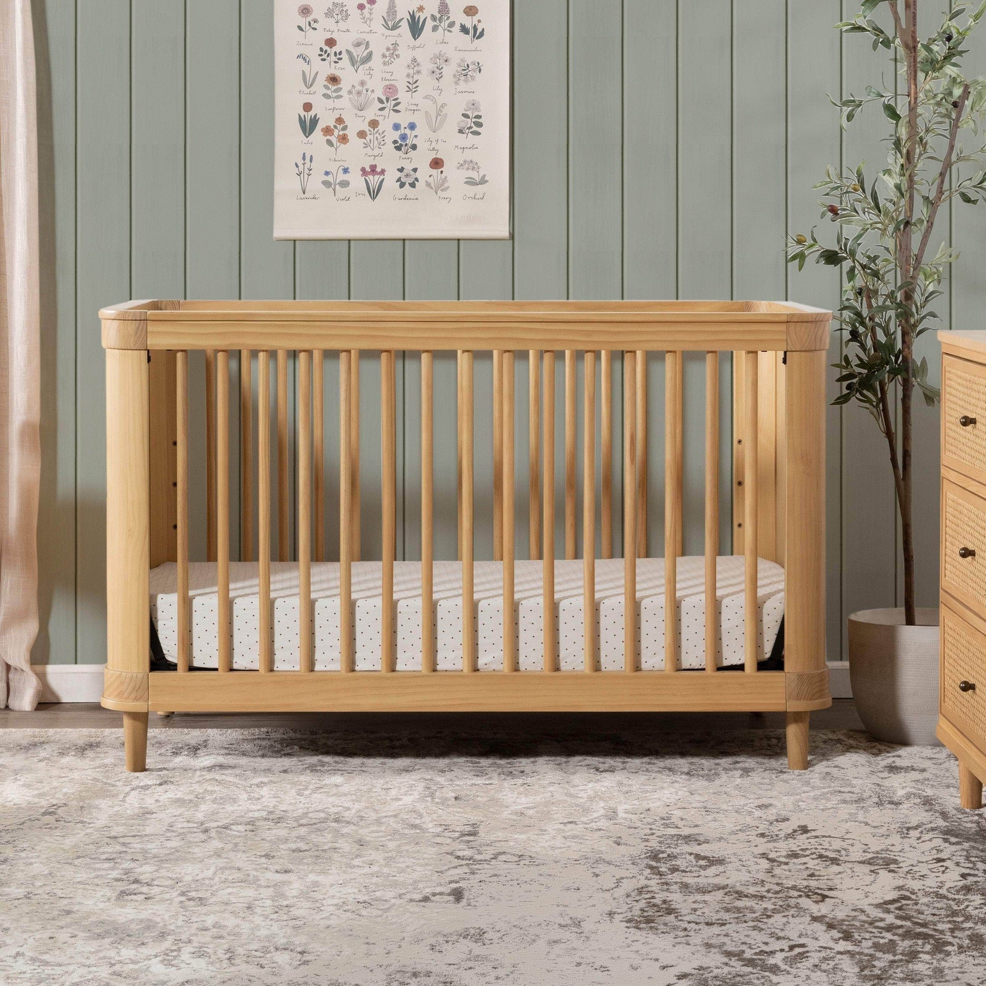 Namesake Marin with Cane 3-in-1 Convertible Crib - Honey & Honey Cane-NAMESAKE-Little Giant Kidz
