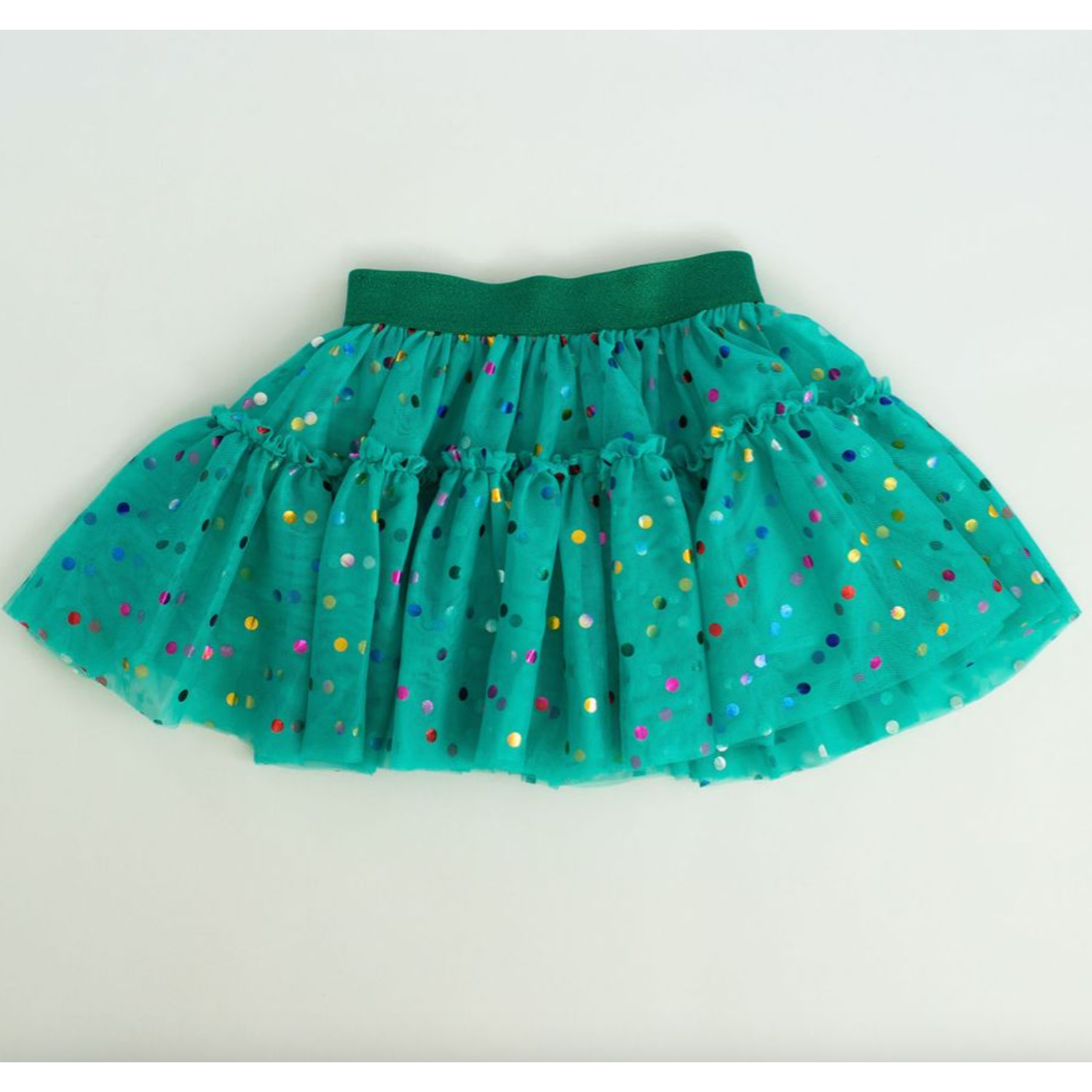 Ollie Jay Confetti Tulle Skirt- Teal-Ollie Jay-Little Giant Kidz