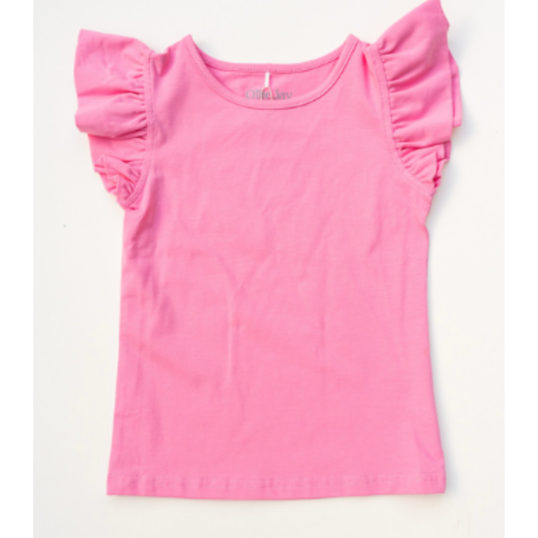 Ollie Jay Flutter Tee- Pink-Ollie Jay-Little Giant Kidz
