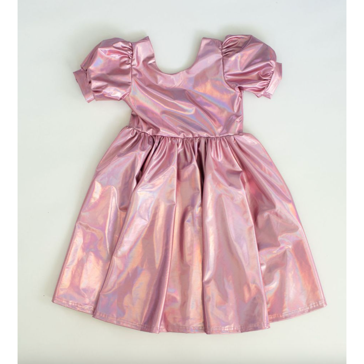 Ollie Jay Puff Dress- Lame Pink-Ollie Jay-Little Giant Kidz