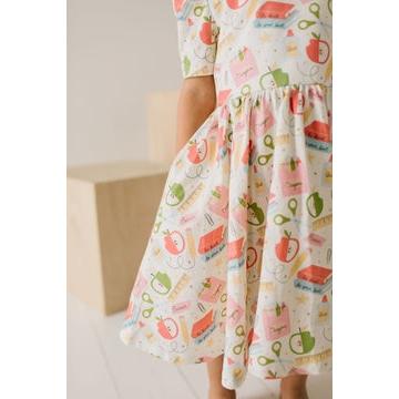 Ollie Jay Puff Sleeve Twirl Dress - Back 2 School-Ollie Jay-Little Giant Kidz