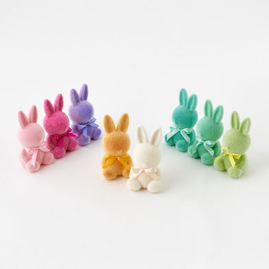 One Hundred 80 Degrees Flocked Sitting Bunny - 8"-ONE HUNDRED 80 DEGREES-Little Giant Kidz