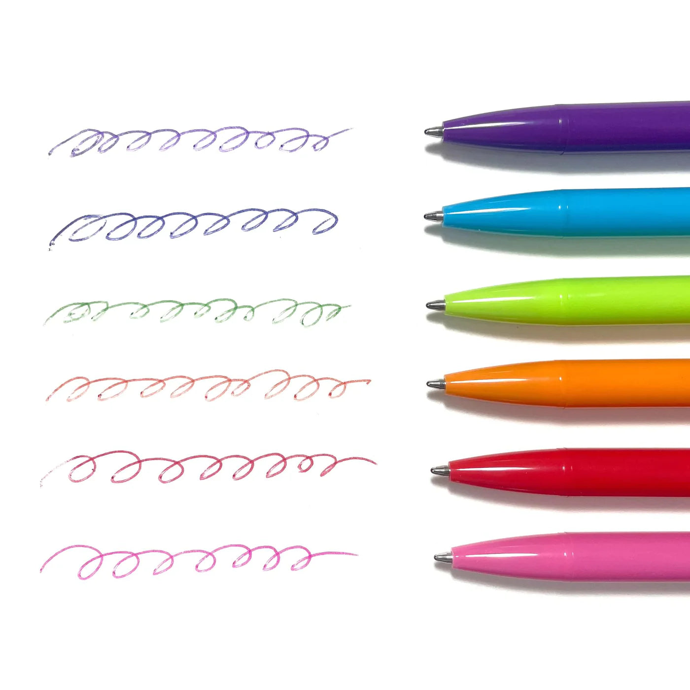 Ooly Bright Writers Colored Ink Retractable Ballpoint Pens - Set of 6-OOLY-Little Giant Kidz