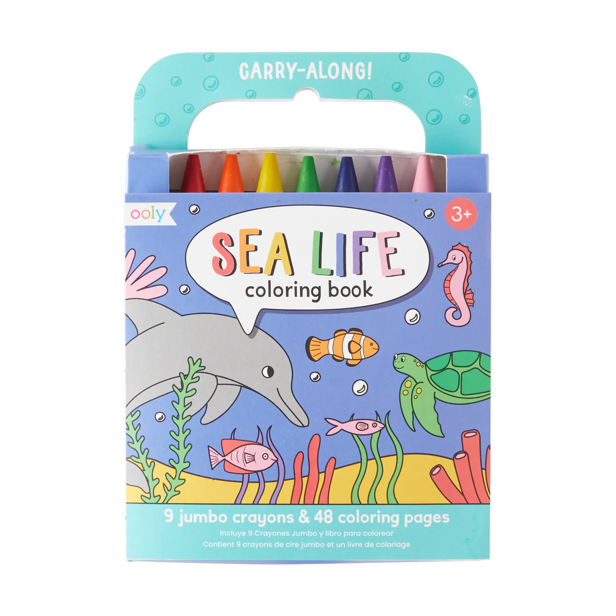 Ooly Carry Along Coloring Book Set - Sea Life - Set of 9 Crayons-OOLY-Little Giant Kidz