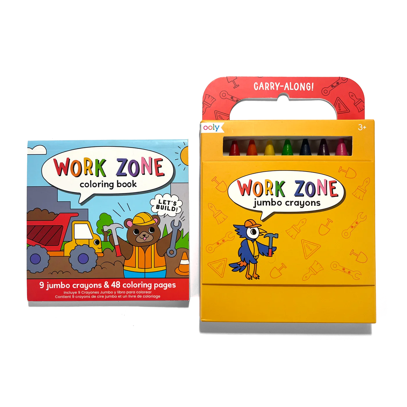 Ooly Carry Along! Coloring Book and Crayon Set - Work Zone - Set of 9 Crayons-OOLY-Little Giant Kidz
