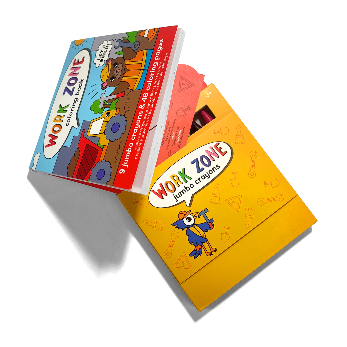 Ooly Carry Along! Coloring Book and Crayon Set - Work Zone - Set of 9 Crayons-OOLY-Little Giant Kidz