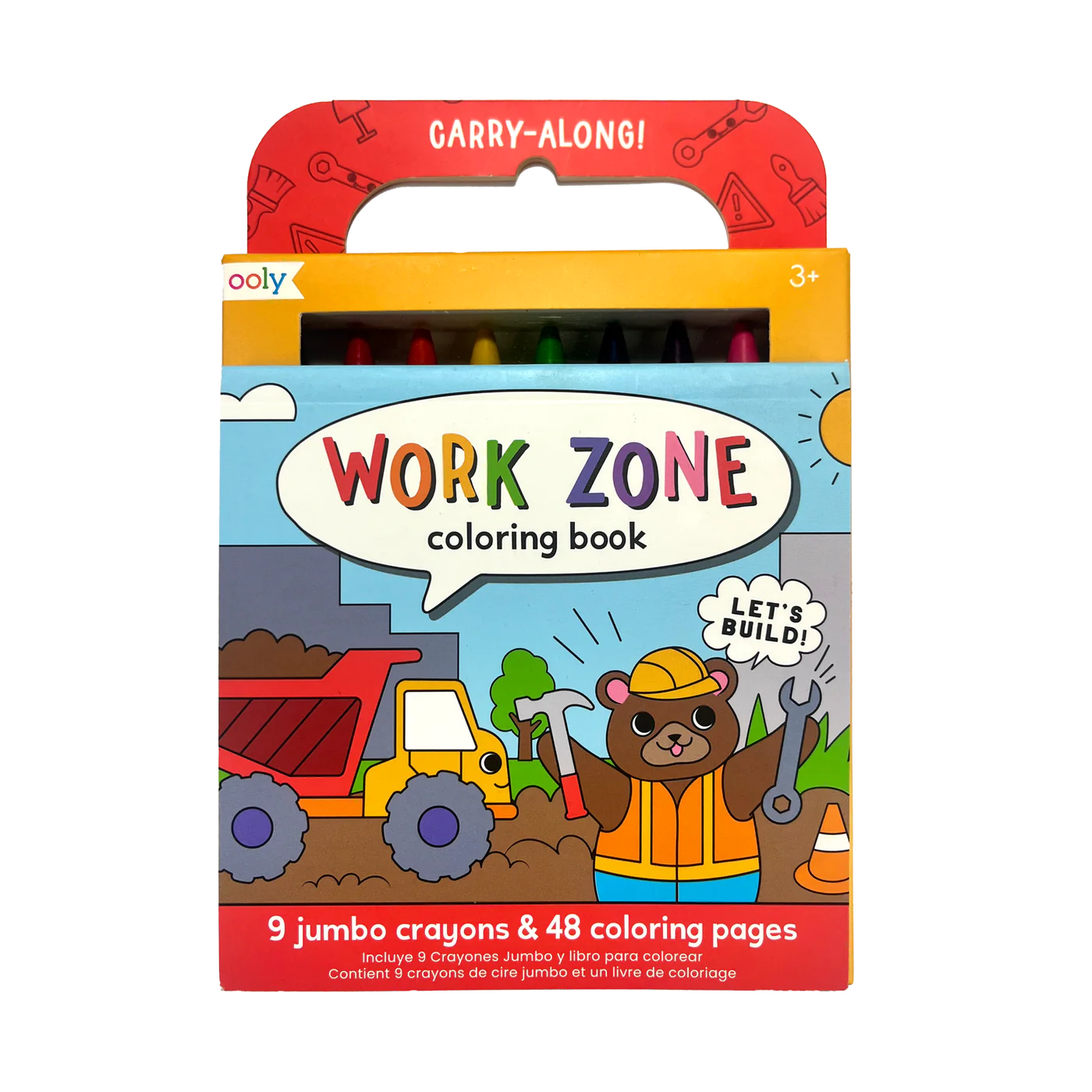 Ooly Carry Along! Coloring Book and Crayon Set - Work Zone - Set of 9 Crayons-OOLY-Little Giant Kidz