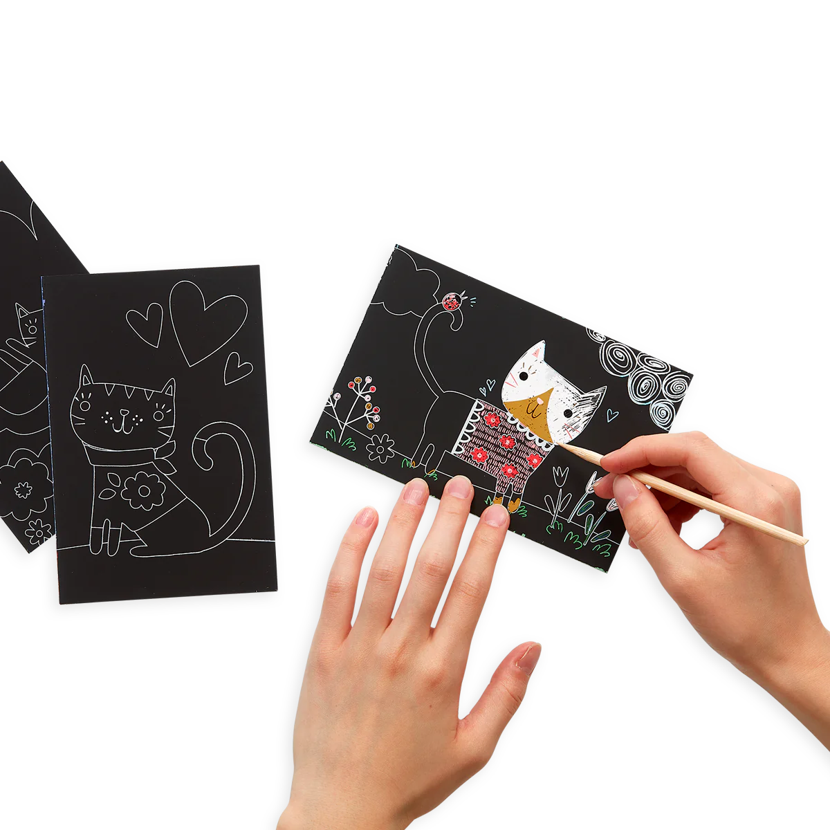 Ooly Cutie Cats Scratch and Scribble Mini Scratch Art Kit-OOLY-Little Giant Kidz