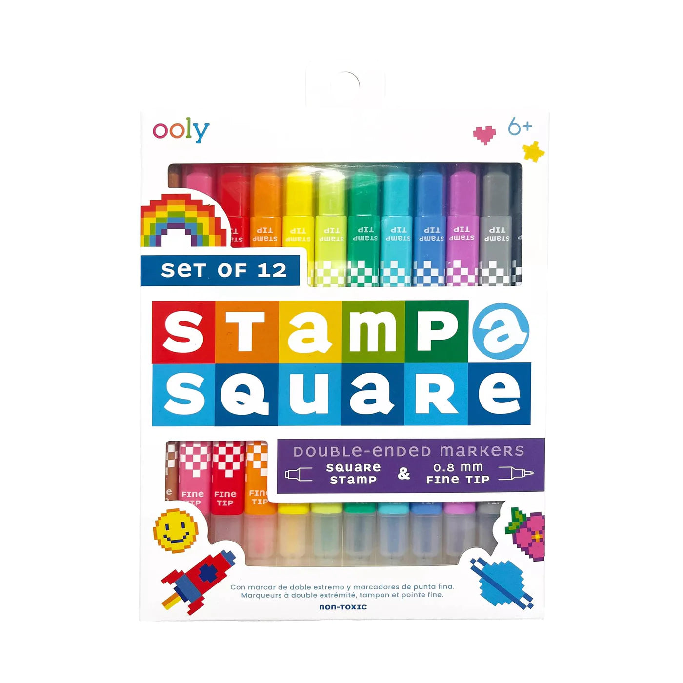 Ooly Stamp-A-Square Double Ended Markers - Set of 12-OOLY-Little Giant Kidz