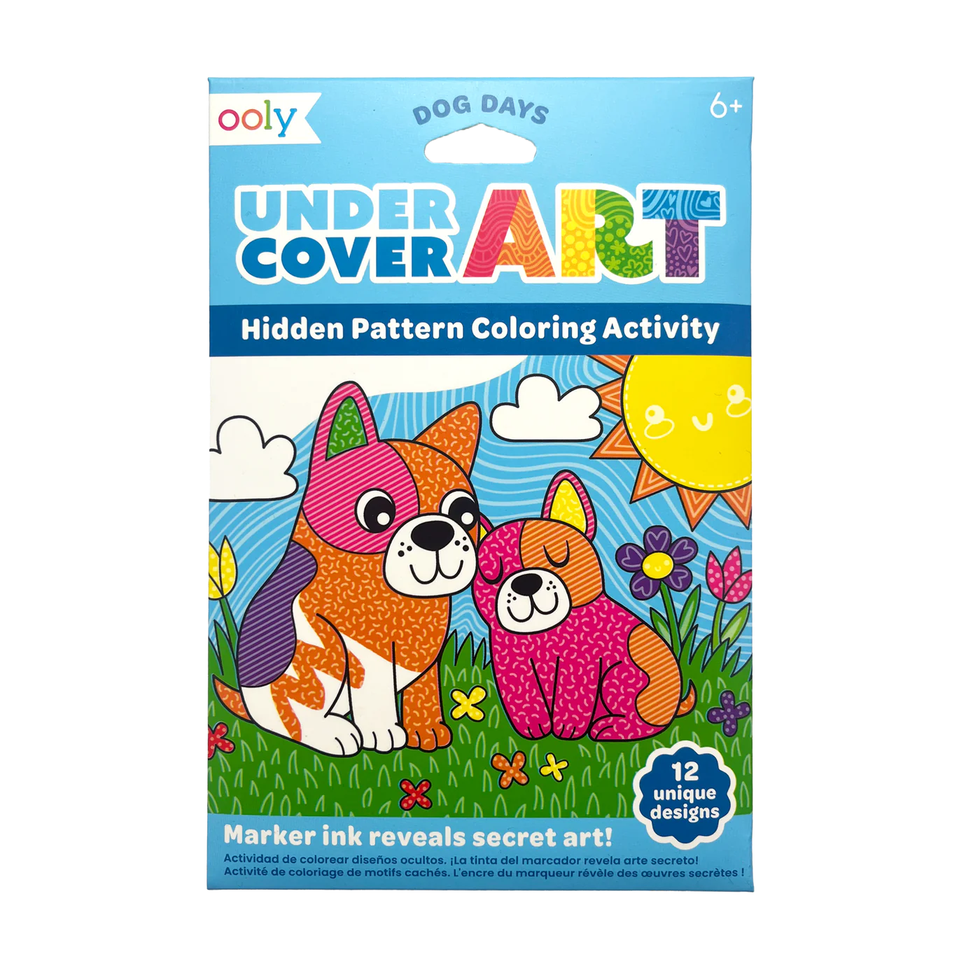 Ooly Undercover Art Hidden Pattern Coloring Activity Art Cards - Dog Days-OOLY-Little Giant Kidz