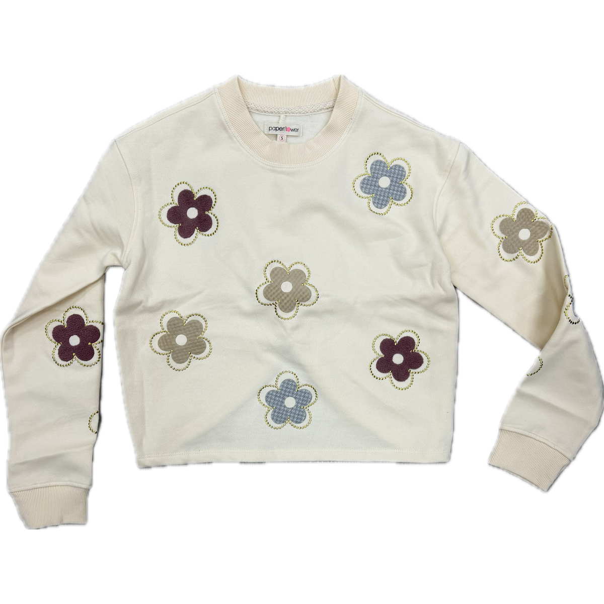 Paper Flower Cream Flower Sweatpants-Paper Flower-Little Giant Kidz