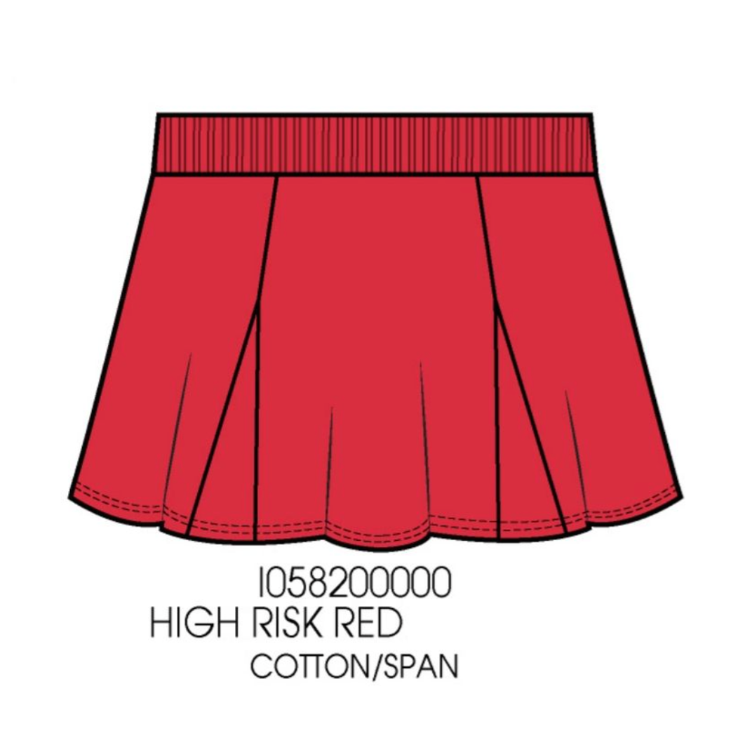 Paper Flower Pleated Skort- High Risk Red-Paper Flower-Little Giant Kidz
