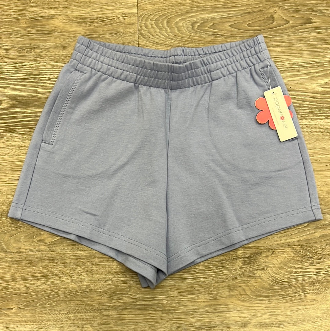 Paper Flower Rib Pocket Short - Blue Heron-Paper Flower-Little Giant Kidz