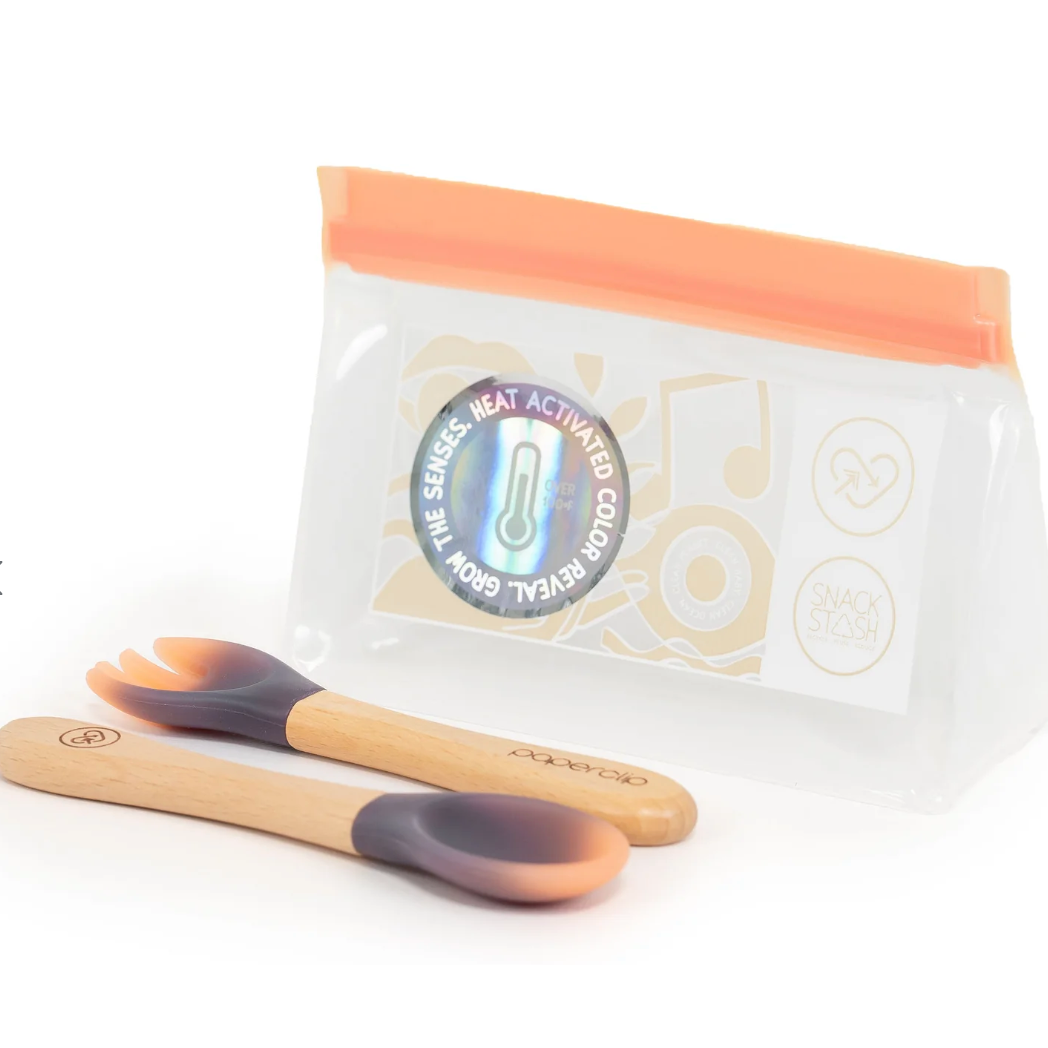 Paperclip - Color Changing Spork & Spoon Set - Light Moon-Paperclip-Little Giant Kidz