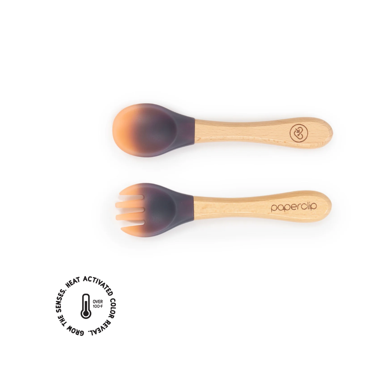 Paperclip - Color Changing Spork & Spoon Set - Light Moon-Paperclip-Little Giant Kidz