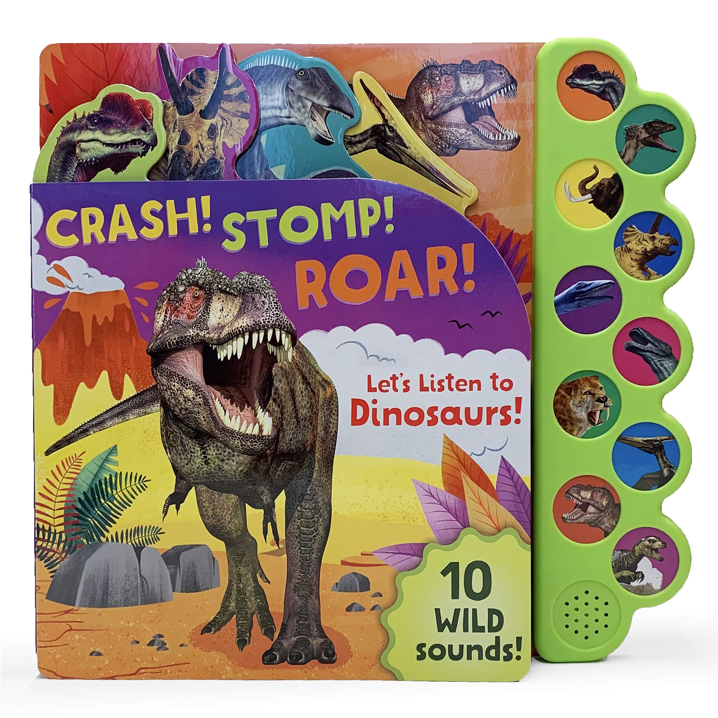 Parragon Books: Crash! Stomp! Roar! Let's Listen To Dinosaurs! - 10 Button Sound Book-COTTAGE DOOR PRESS-Little Giant Kidz