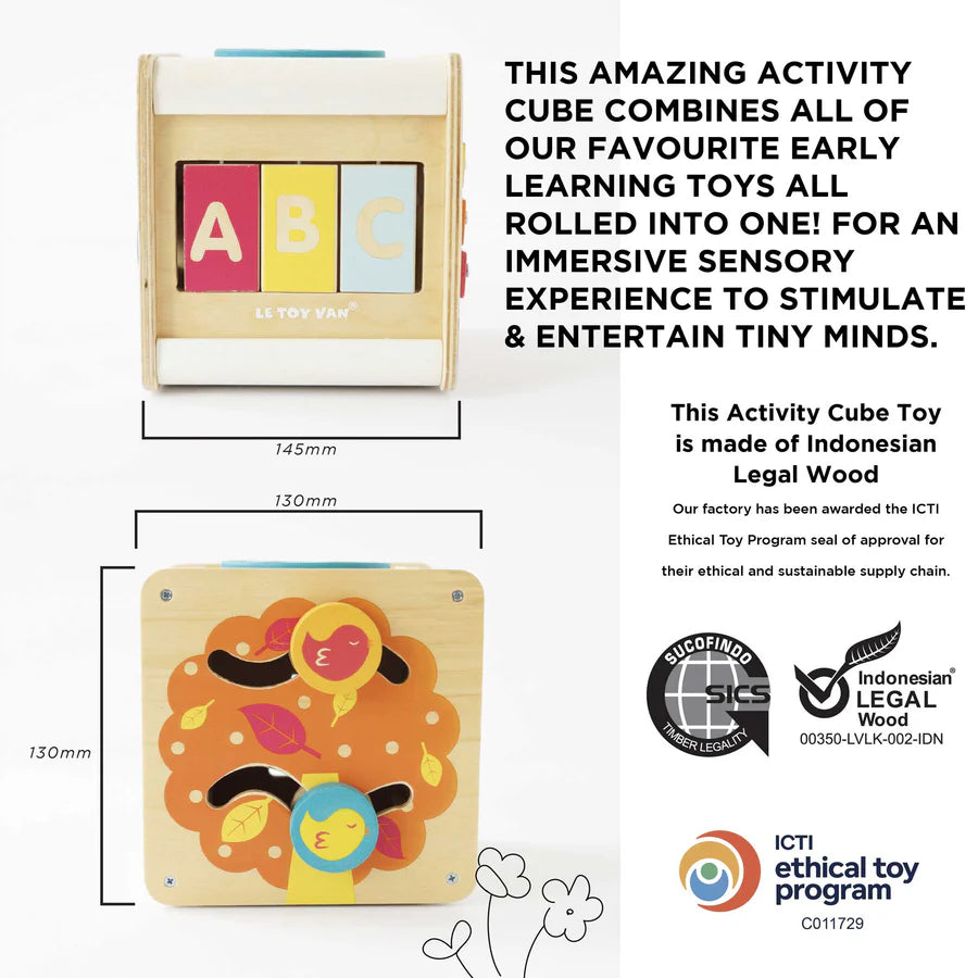 Petilou® Activity Wooden Cube-LE TOY VAN-Little Giant Kidz