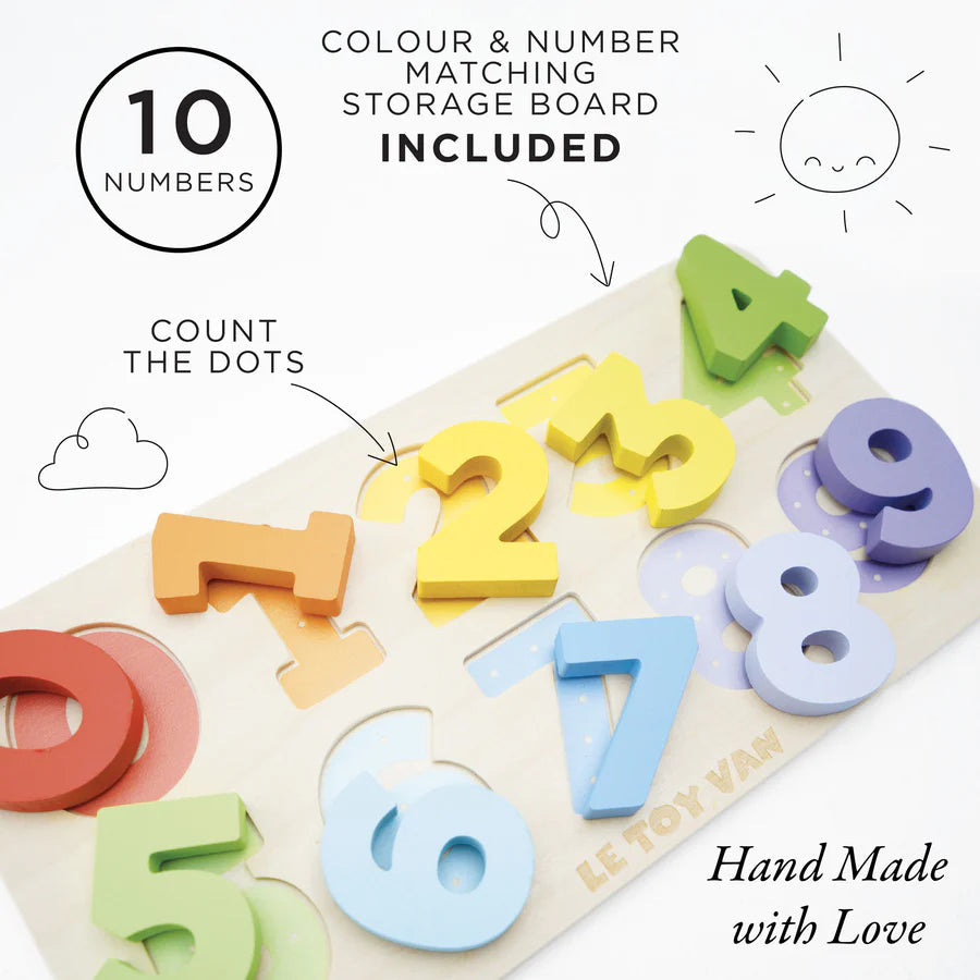 Petilou® Counting Wooden Numbers Shape Sorter-LE TOY VAN-Little Giant Kidz