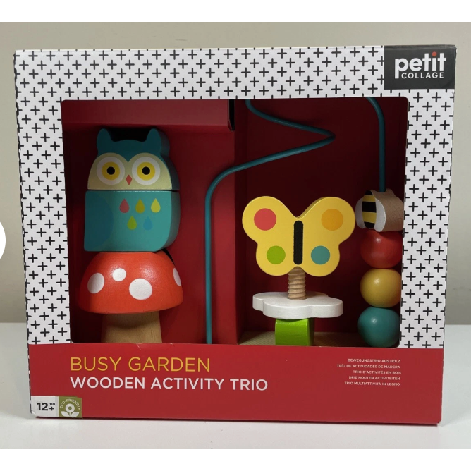 Petit Collage Busy Garden Wooden Activity Trio-Petit Collage-Little Giant Kidz