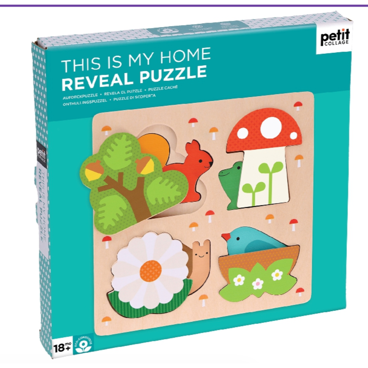 Petit Collage Wood Reveal Puzzle My Home-Petit Collage-Little Giant Kidz