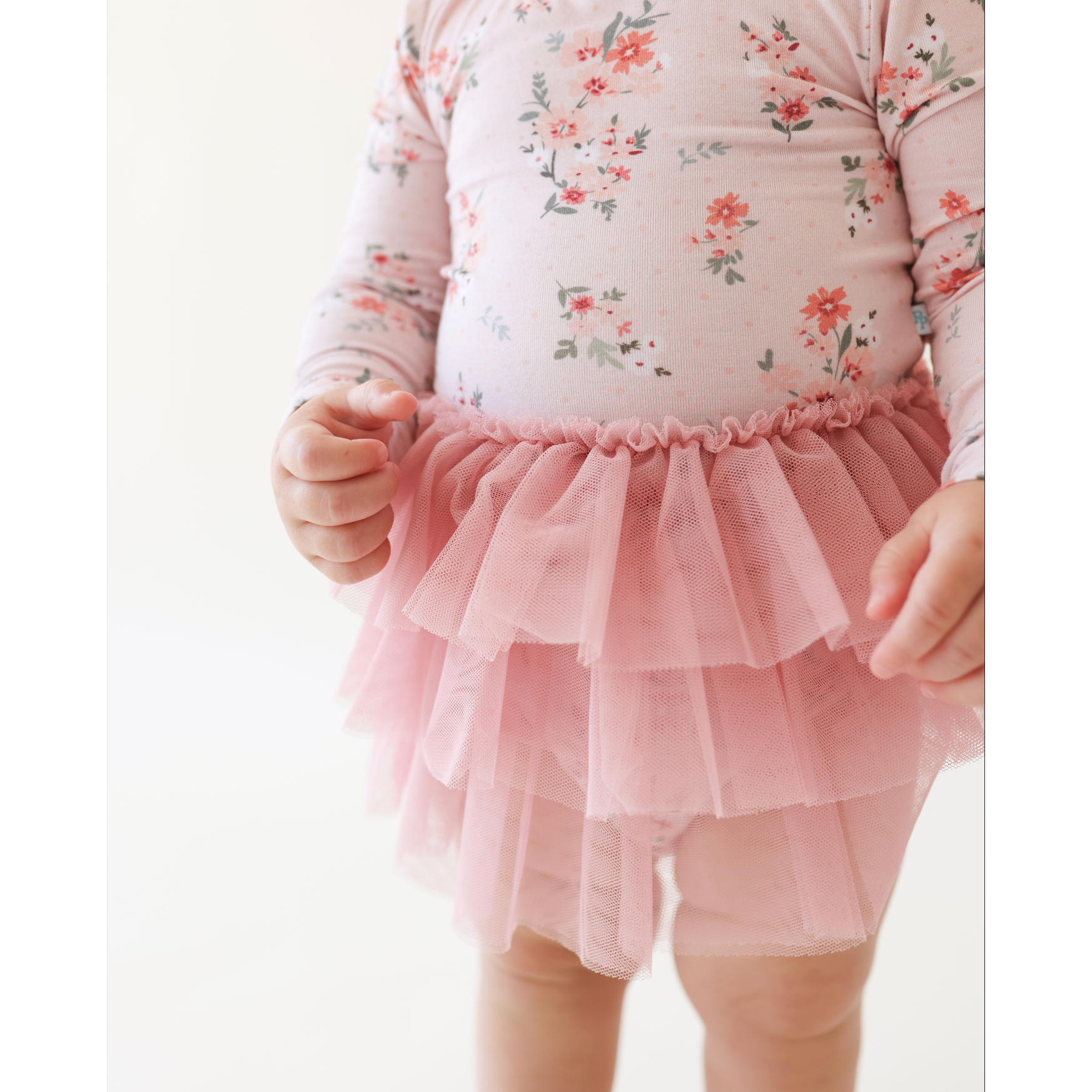 Posh Peanut London Long Sleeve Tulle Skirt Bodysuit-POSH PEANUT-Little Giant Kidz