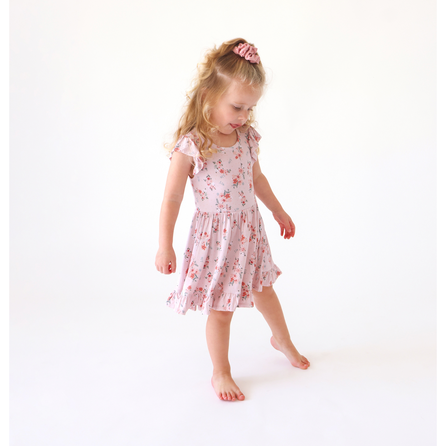 Posh Peanut London Short Sleeve Ruffled Twirl Dress-POSH PEANUT-Little Giant Kidz